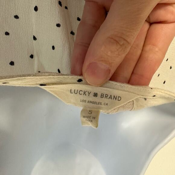 Lucky Brand Polka Dot Blouse, Small, 100% Viscose - Picture 7 of 10